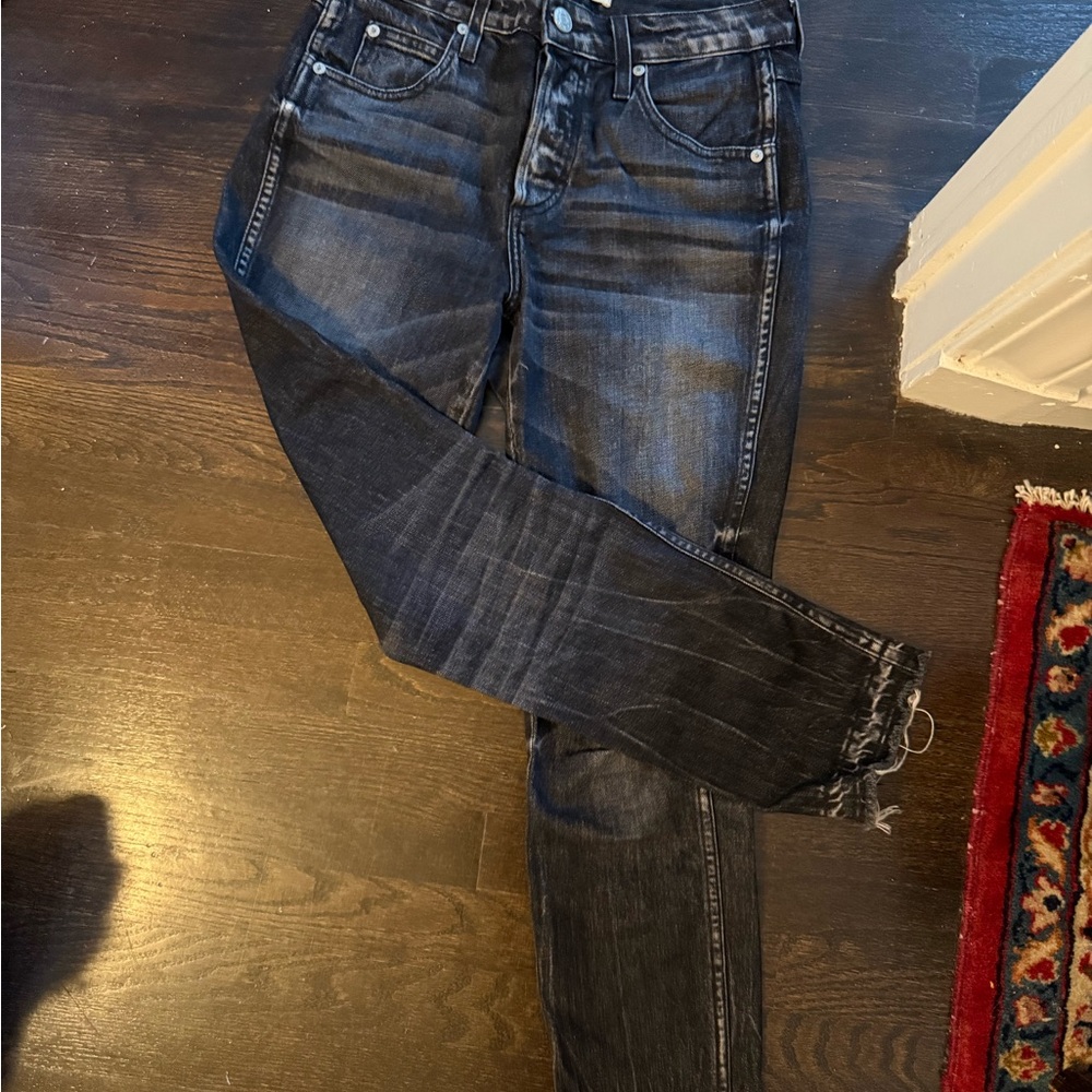 AMO Black Wash Straight Leg Jeans